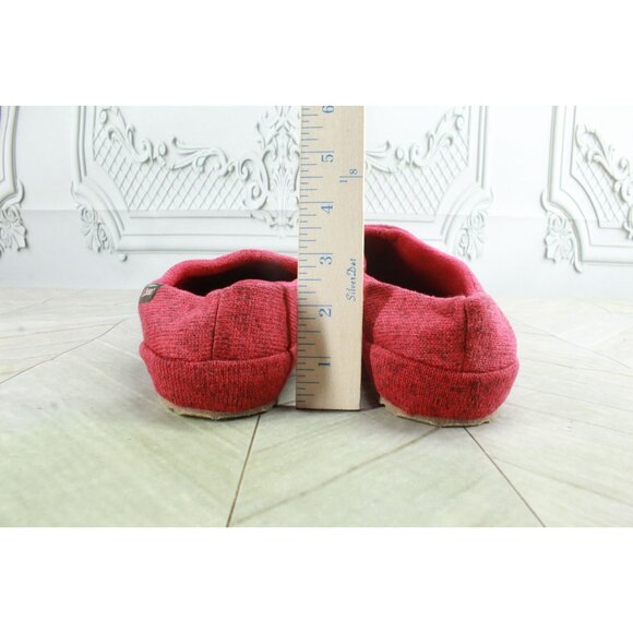 LL Bean Women's Red Knit Slip On Round Toe Casual Slipper Mules Size 11 M - Picture 7 of 9